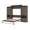 Bestar Orion 124W Queen Murphy Bed and 2 Storage Cabinets w/Pull-Out Shelves (125W), Bark Gray & Graphite 116870-000047 - alternate 4